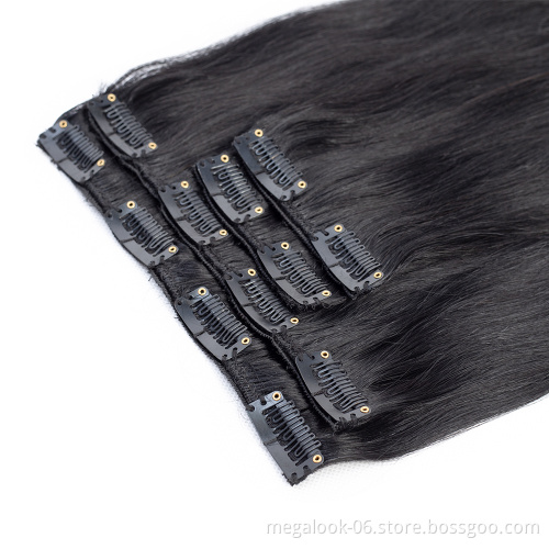 100% Natural Wet And Wavy Easy Clip Human Hair Extension for Black Women
